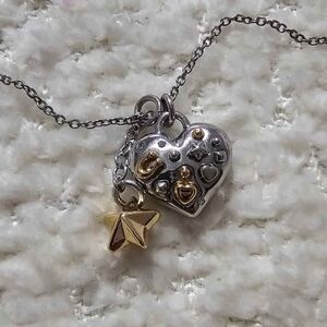 Coach Two-Tone Heart and Star Necklace